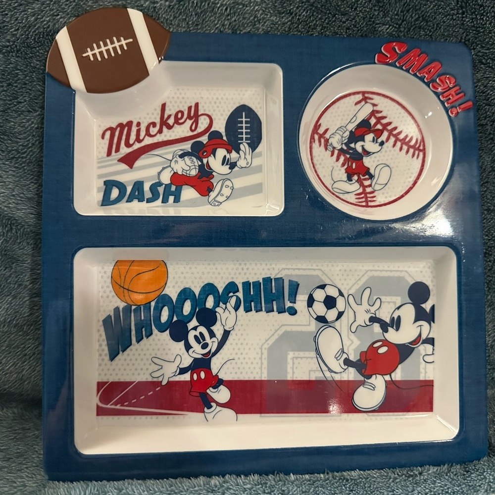 Mickey Mouse Sports-Themed Plate